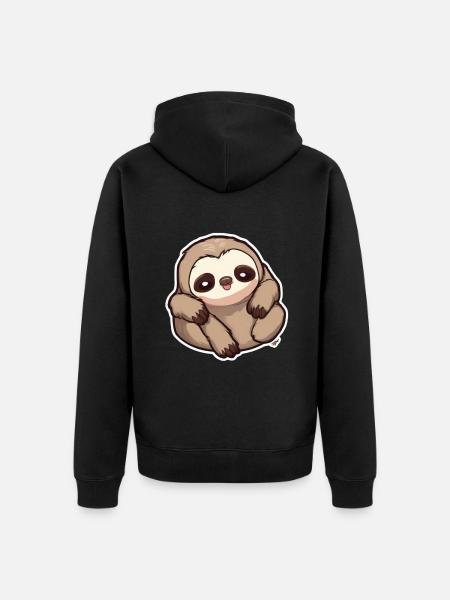 Sloth Sloth Sloth Baby Sloth Sjovt - Premium økologisk unisex-hættejakke - sort