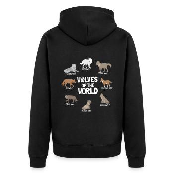 Loups du monde Loups animaux sauvages - Veste à capuche bio Premium Unisexe - noir - Dos - Nico (187cm)
