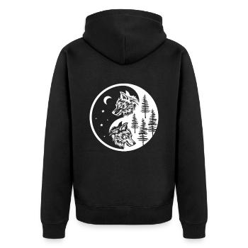 Loup YinYang Hurlant Nature sauvage Animal sauvage - Veste à capuche bio Premium Unisexe - noir - Dos - Nico (187cm)