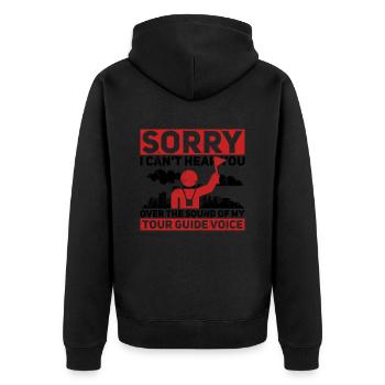 Reiseberater-design Für Einen Stadtreiseführer - Unisex Premium Bio Zip Hoodie - Schwarz - Hinten - Nico (187cm)