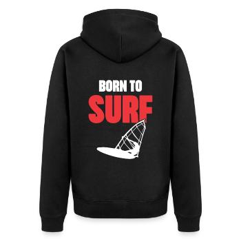 Né pour surfer - Veste à capuche bio Premium Unisexe - noir - Dos - Nico (187cm)