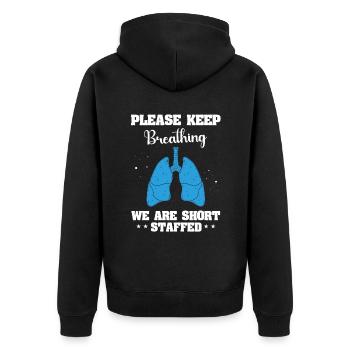 Respiratory Therapist Lung Respiratory Therapy - Unisex Premium Organic Zip Hoodie - black - Back - Nico (187cm)