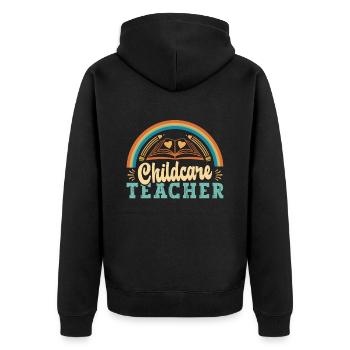 Childcare Worker Childcare Teacher Babysitting - Unisex Premium Organic Zip Hoodie - black - Back - Nico (187cm)