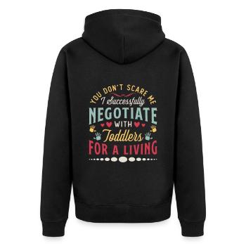 Éducatrice en garderieVous ne me faites pas peur Éducatrice en garderie - Veste à capuche bio Premium Unisexe - noir - Dos - Nico (187cm)
