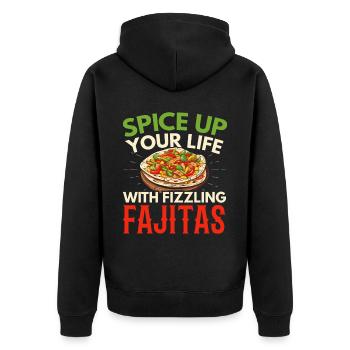 Fajita Tex-mex Cuisine Food Foodie Texas Mexican - Unisex Premium Organic Zip Hoodie - black - Back - Nico (187cm)