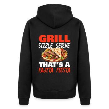 Fajita Tex-mex Cuisine Food Foodie Texas Mexican - Unisex Premium Organic Zip Hoodie - black - Back - Nico (187cm)