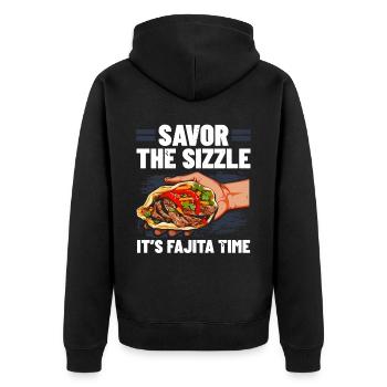 Fajita Tex-mex Cuisine Food Foodie Texas Mexican - Unisex Premium Organic Zip Hoodie - black - Back - Nico (187cm)