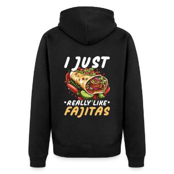 Fajita Tex-mex Cuisine Food Foodie Texas Mexican - Unisex Premium Organic Zip Hoodie - black - Back - Nico (187cm)