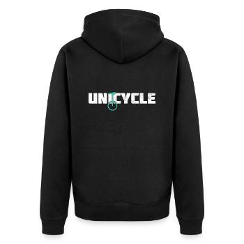 Unicycle - Unisex Premium Organic Zip Hoodie - black - Back - Nico (187cm)