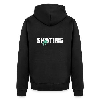Skating - Unisex Premium Organic Zip Hoodie - black - Back - Nico (187cm)