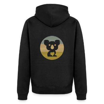 Koala - Unisex Premium Bio Zip Hoodie - Schwarz - Hinten - Nico (187cm)