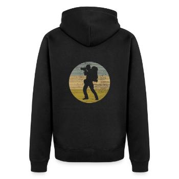 Fotografie - Unisex Premium Bio Zip Hoodie - Schwarz - Hinten - Nico (187cm)