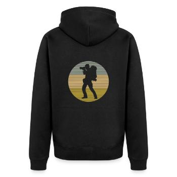 Fotografie - Unisex Premium Bio Zip Hoodie - Schwarz - Hinten - Nico (187cm)