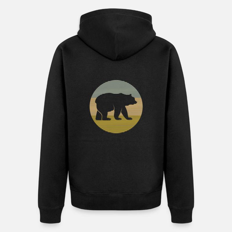 Bär - Unisex Premium Bio Zip Hoodie - Schwarz