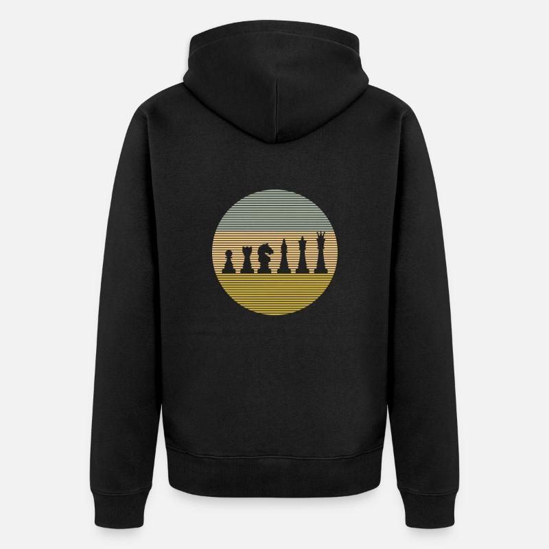 Échecs - Veste à capuche bio Premium Unisexe - noir