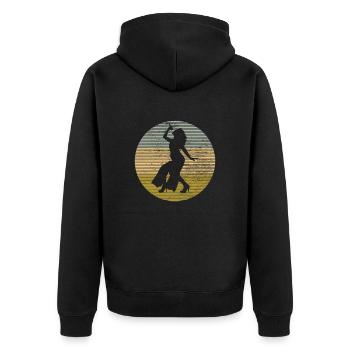 Sing - Unisex Premium Organic Zip Hoodie - black - Back - Nico (187cm)