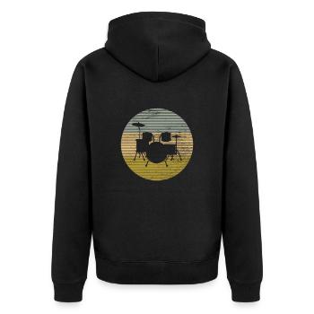 Percussion - Unisex Premium Organic Zip Hoodie - black - Back - Nico (187cm)