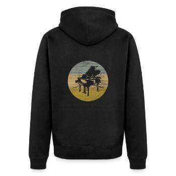 Piano - Veste à capuche bio Premium Unisexe - noir - Dos - Nico (187cm)