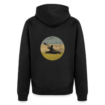 Kanu - Unisex Premium Bio Zip Hoodie - Schwarz - Hinten - Nico (187cm)