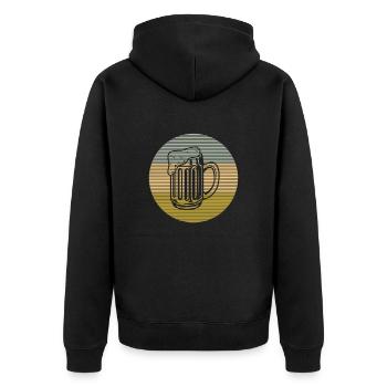 Beer - Unisex Premium Organic Zip Hoodie - black - Back - Nico (187cm)