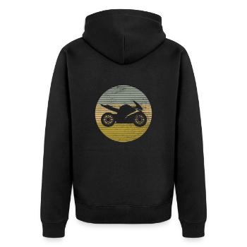 Motocyclette - Veste à capuche bio Premium Unisexe - noir - Dos - Nico (187cm)