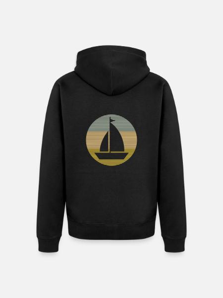 Segeln - Unisex Premium Bio Zip Hoodie - Schwarz