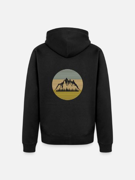Berge - Unisex Premium Bio Zip Hoodie - Schwarz