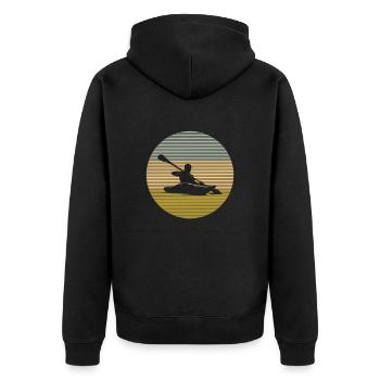 Kanu - Unisex Premium Bio Zip Hoodie - Schwarz - Hinten - Nico (187cm)