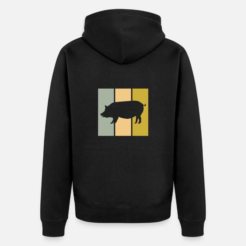 Cochon - Veste à capuche bio Premium Unisexe - noir
