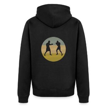 Boxe - Veste à capuche bio Premium Unisexe - noir - Dos - Nico (187cm)