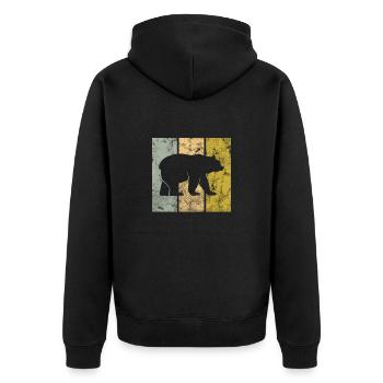 Bear - Unisex Premium Organic Zip Hoodie - black - Back - Nico (187cm)