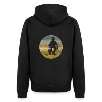 Skating - Unisex Premium Organic Zip Hoodie - black - Back - Nico (187cm)