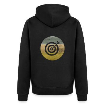 Darts - Unisex Premium Organic Zip Hoodie - black - Back - Nico (187cm)