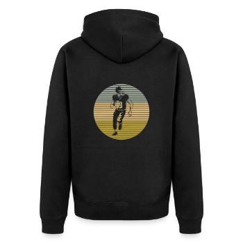 Football - Unisex Premium Bio Zip Hoodie - Schwarz - Hinten - Nico (187cm)
