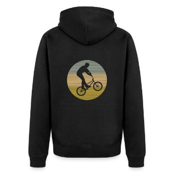 BMX - Unisex Premium Organic Zip Hoodie - black - Back - Nico (187cm)
