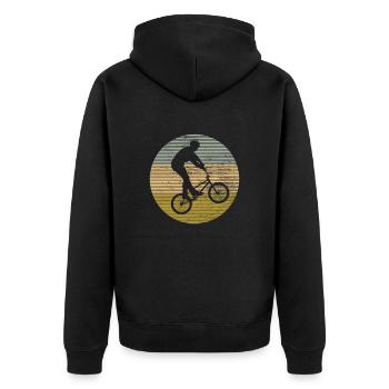 BMX - Unisex Premium Organic Zip Hoodie - black - Back - Nico (187cm)