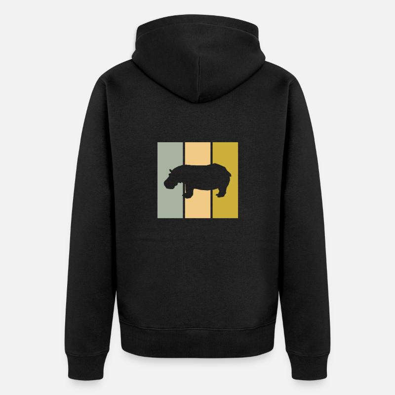 Hippopotame - Veste à capuche bio Premium Unisexe - noir