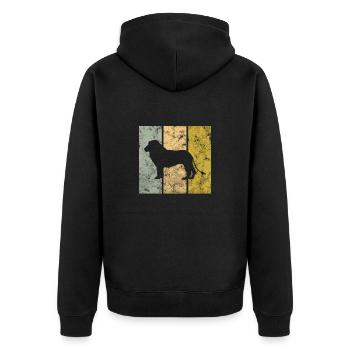 Löwe - Unisex Premium Bio Zip Hoodie - Schwarz - Hinten - Nico (187cm)