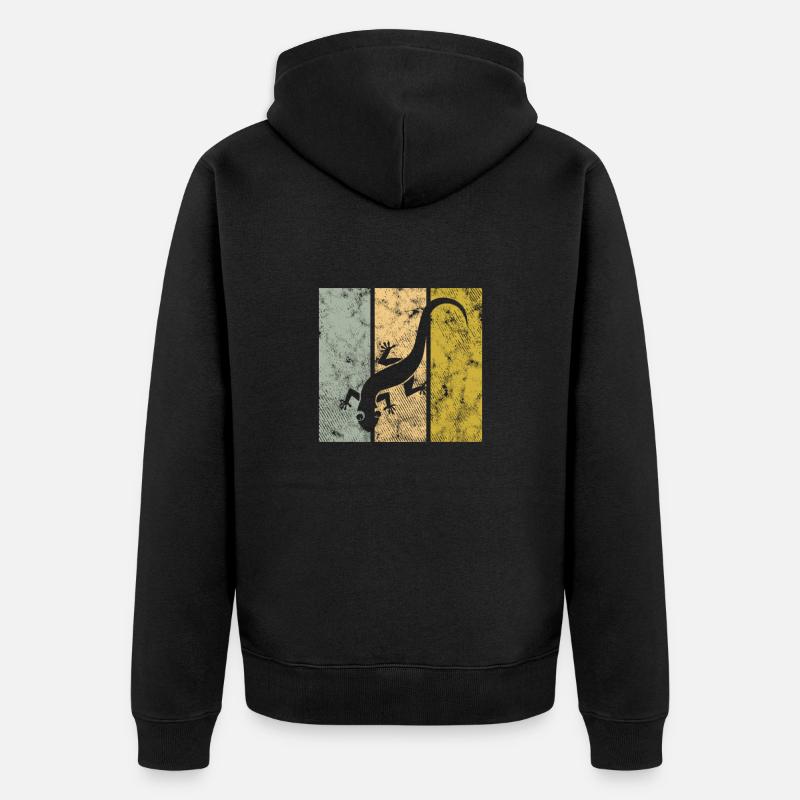 Eidechse - Unisex Premium Bio Zip Hoodie - Schwarz