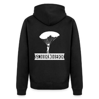 Fallschirmspringen Fallschirm Skydiving - Unisex Premium Bio Zip Hoodie - Schwarz - Hinten - Nico (187cm)