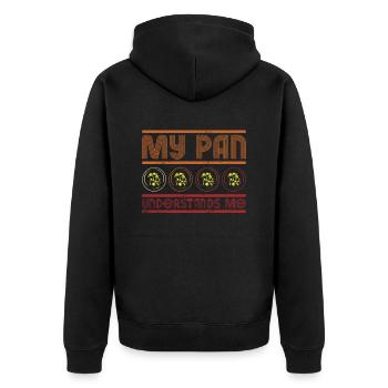 Ma casserole me comprend - à la recherche d’or - Veste à capuche bio Premium Unisexe - noir - Dos - Nico (187cm)