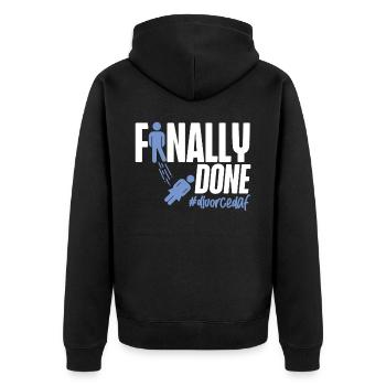 Happy Divorce Party Finally Done - Unisex Premium Bio Zip Hoodie - Schwarz - Hinten - Nico (187cm)