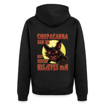 Mythical Monster - Cryptid Monster - Funny - Unisex Premium Organic Zip Hoodie - black - Back - Nico (187cm)