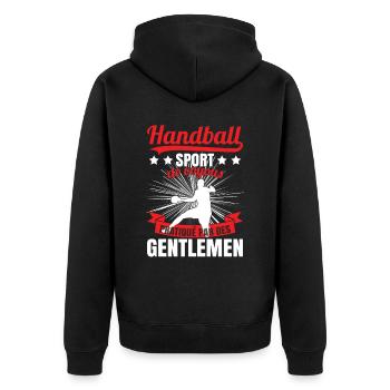 Handball Hommes - Veste à capuche bio Premium Unisexe - noir - Dos - Nico (187cm)