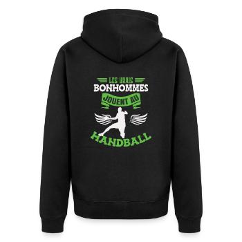 Cadeau Joueur De Handball Hommes Handballeur - Veste à capuche bio Premium Unisexe - noir - Dos - Nico (187cm)