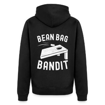 Cornhole Player Cornhole Board - Unisex Premium Organic Zip Hoodie - black - Back - Nico (187cm)