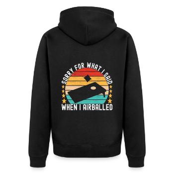 Cornhole Player Cornhole Board - Unisex Premium Organic Zip Hoodie - black - Back - Nico (187cm)