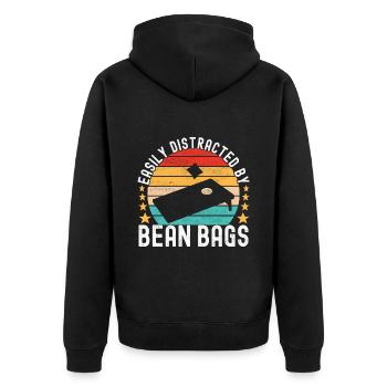 Cornhole Player Cornhole Board - Unisex Premium Organic Zip Hoodie - black - Back - Nico (187cm)