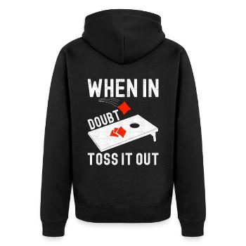 Cornhole Player Cornhole Board - Unisex Premium Organic Zip Hoodie - black - Back - Nico (187cm)