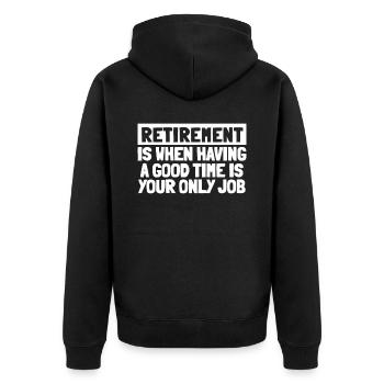 Pensioner Pension Funny - Unisex Premium Organic Zip Hoodie - black - Back - Nico (187cm)